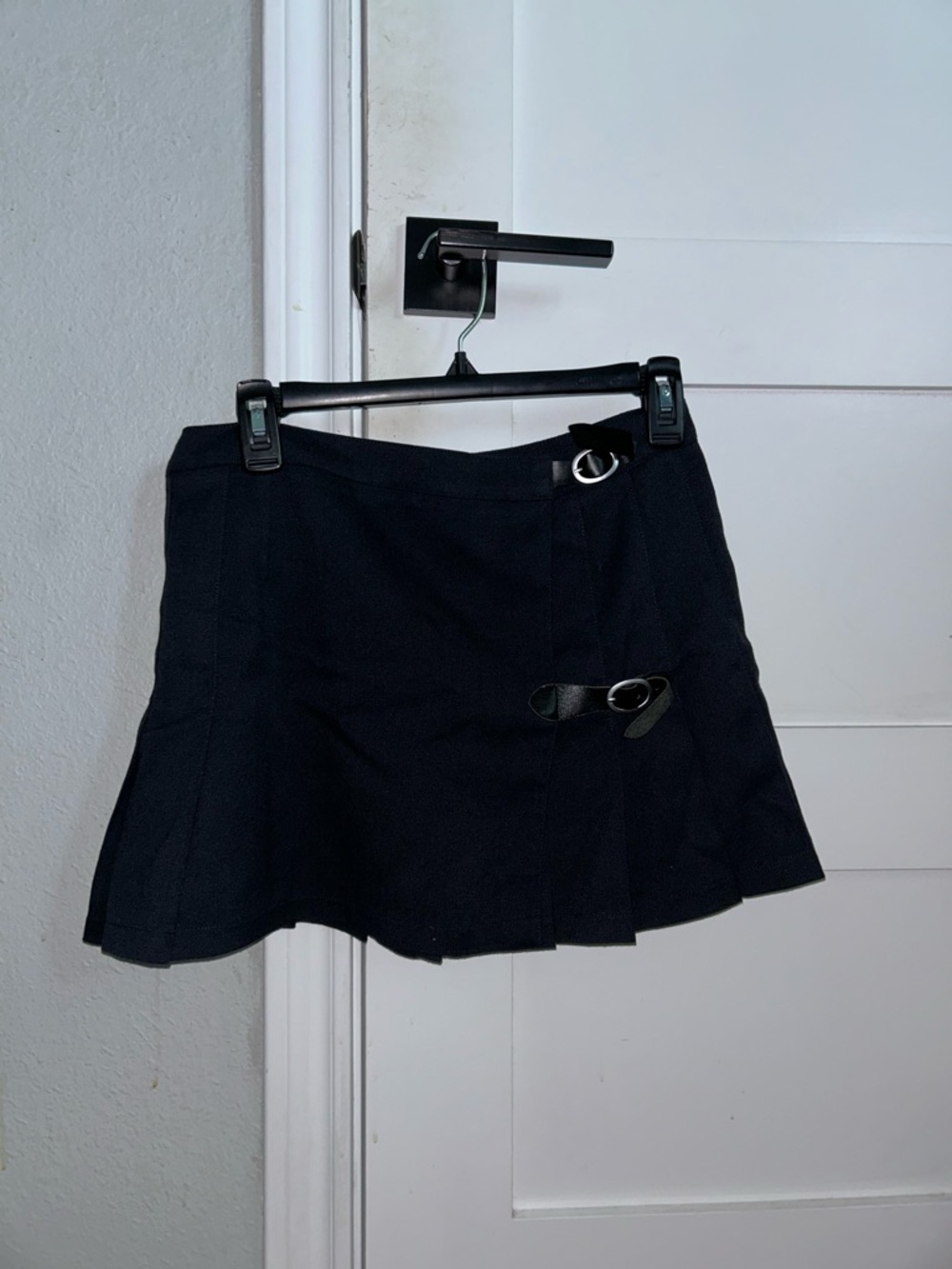 Brandy Melville Black Mini Skirt with Buckle Detail